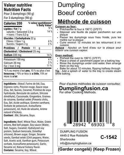 Dumpling Boeuf Coréen