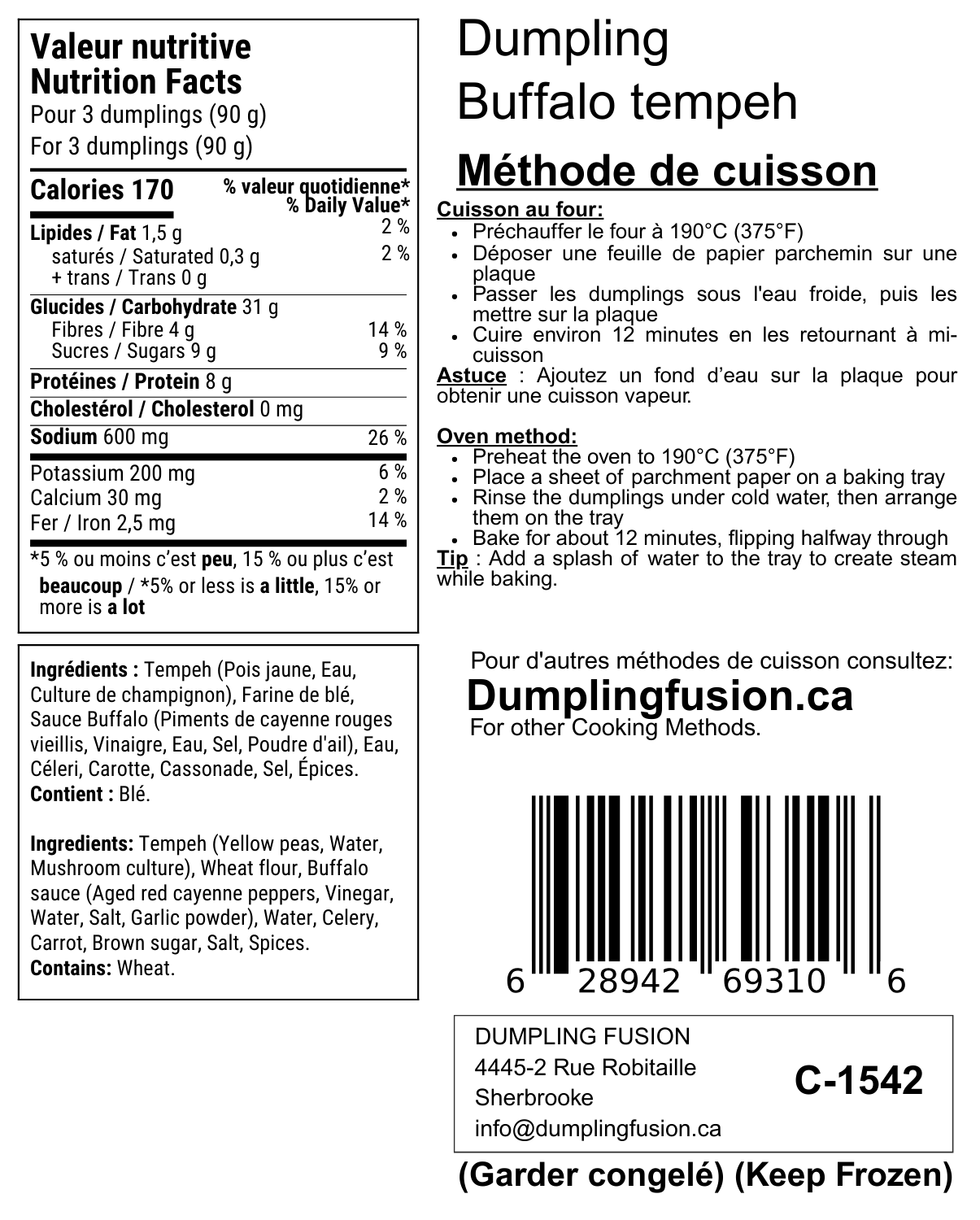 Dumpling Buffalo tempeh