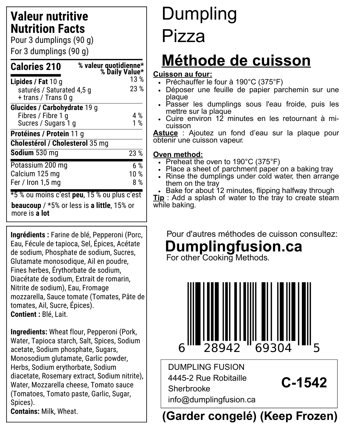 Dumpling Pizza ( Pepperoni, fromage et arrabiata)