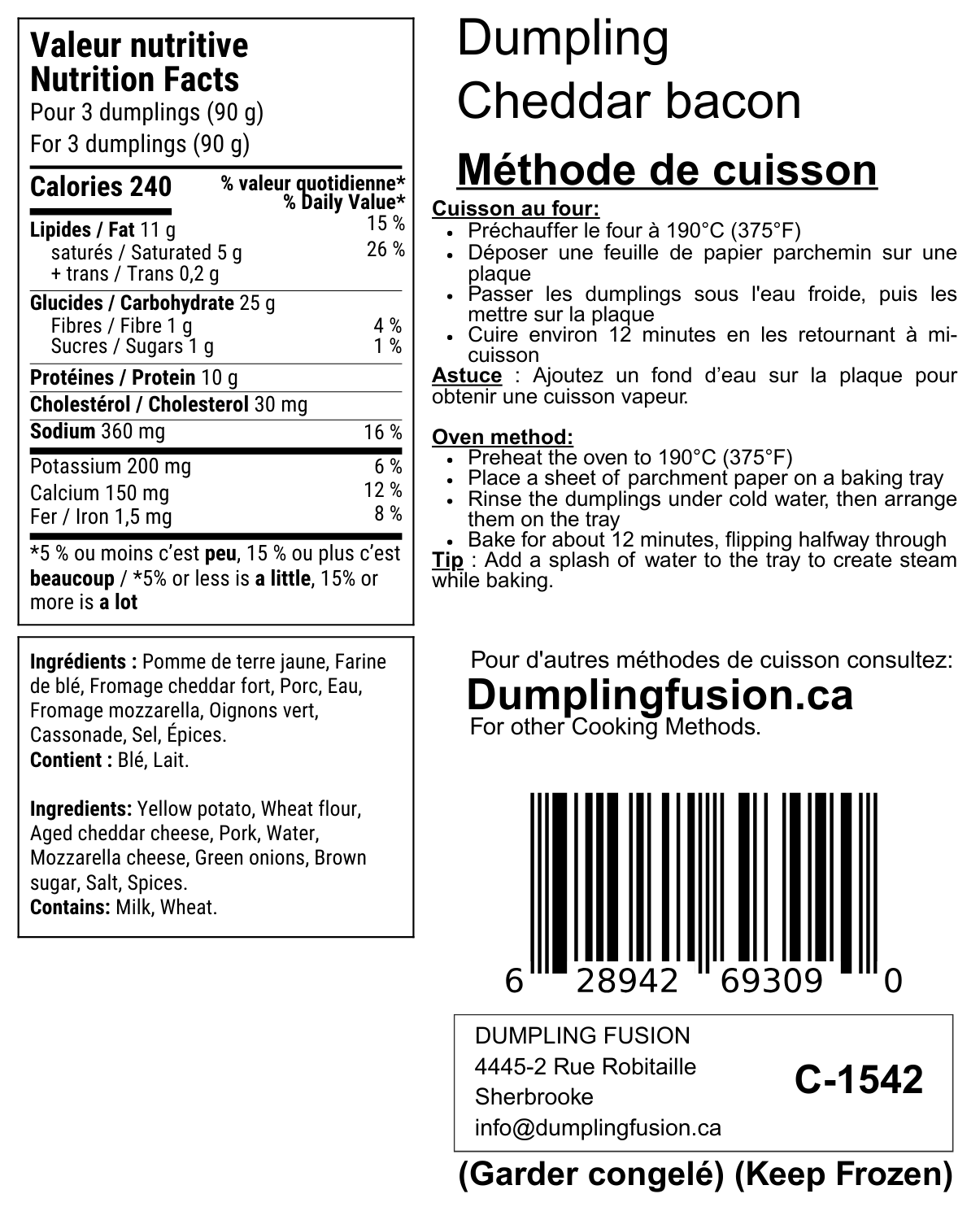 Dumpling Cheddar bacon