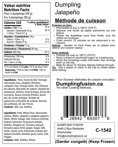 Dumpling  jalapeño (Fondant, relevé, ultra-savoureux)